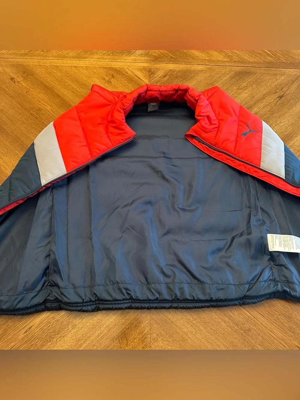 Puma Colorblock Puffer Vest, Size 10/12 or Medium Youth, Pockets, Casual Outdoor